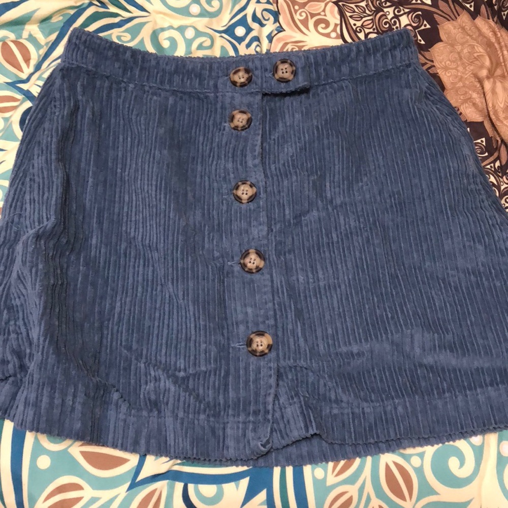 Urban Outfitters Blue Corduroy Skirt
